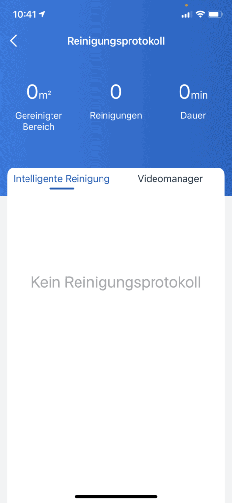 Ecovacs Home App - Reinigungsprotokoll