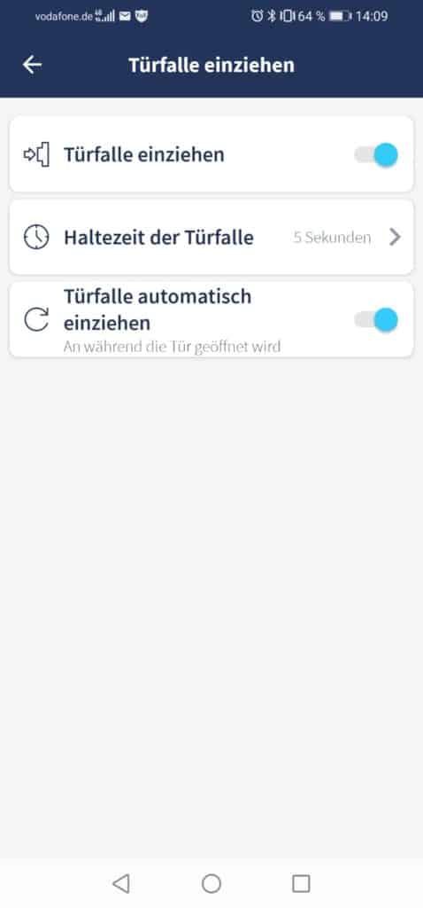 Tedee App Türfalle einziehen