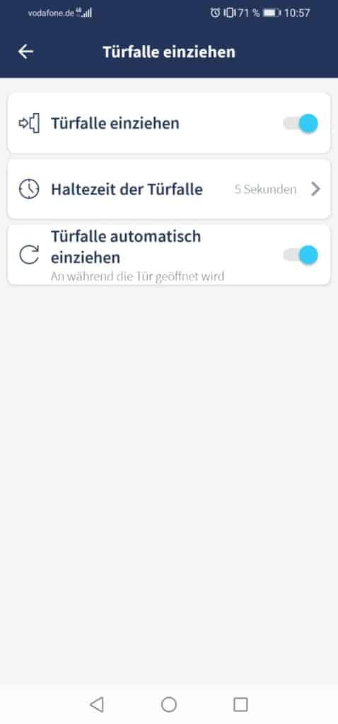 Tedee App Türfalle Konfiguration