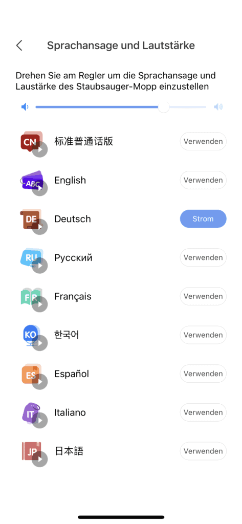 Dreame L10 Pro App Sprachausgabe