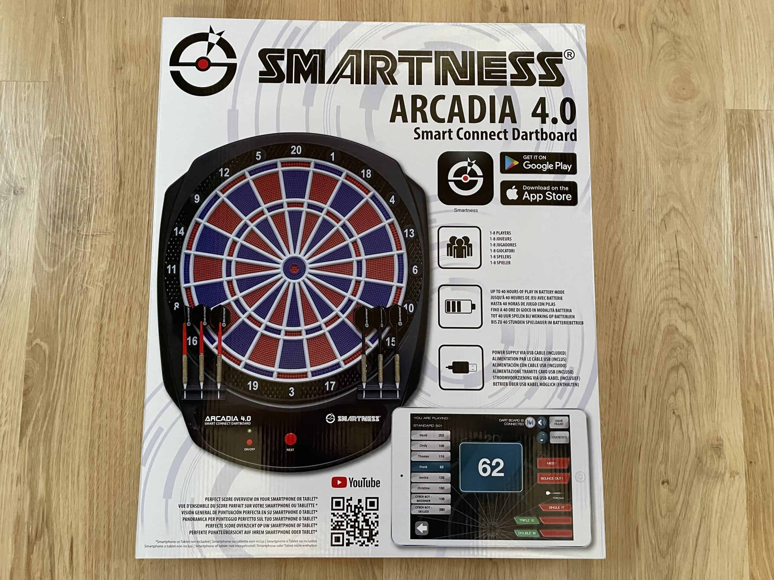 Smarte Dartscheibe - Carromco Smart Dein Smart 4.0 Magazin Arcadia Test | E-Dartboard Home im Connect iQhaus.de 
